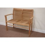 Teak two seat bench, W101cm Condition Report <a href='//www.davidduggleby.