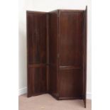 Early 20th century oak four panelled folding screen Condition Report <a