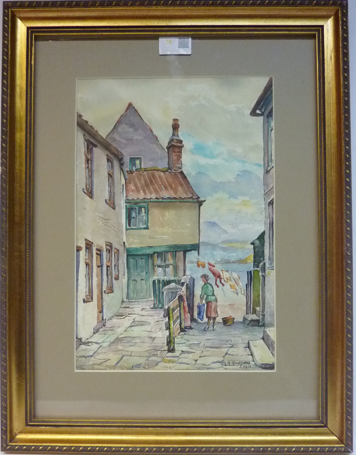 Tin Ghaut Whitby, watercolour signed and dated G R Radford 1961, 34.
