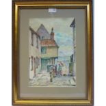 Tin Ghaut Whitby, watercolour signed and dated G R Radford 1961, 34.