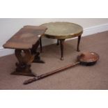 20th century stained beech barley twist table with cane work oval top and frieze,