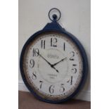 Blue finish metal circular wall clock 'London 1865',