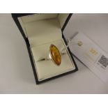 Amber ring stamped 925 boxed Condition Report <a href='//www.davidduggleby.