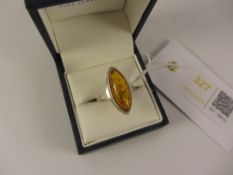 Amber ring stamped 925 boxed Condition Report <a href='//www.davidduggleby.