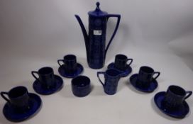 Portmeirion 'Totem' coffee set for six in blue glaze Condition Report <a