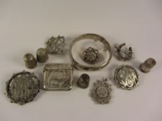 Victorian and later brooches, hinged bangle,