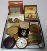 Negretti & Zambra pocket barometer, cameo and matching earrings, RAF badges,