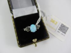 Opal and marcasite silver ring stamped 925 Condition Report <a href='//www.