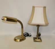 Polished metal desk lamp and a similar table lamp Condition Report <a