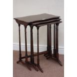 Early 20th century mahogany nest of three tables,