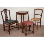 19th century mahogany chair, chair with cane seat,