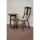 Edwardian walnut fretwork chair,