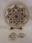 20th Century Eastern pierced and inlaid stone charger, D38.