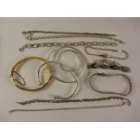Hallmarked silver bracelets, bangles and others stamped 925,