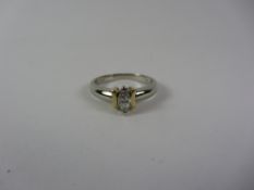 Modern diamond white and yellow gold ring hallmarked 18ct Condition Report <a