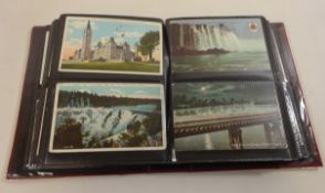 Album containing original Canadian collection of approx 200 postcards,