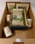 Local interest and other 19th Century and later postcards in one box,