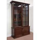 Georgian and later mahogany display cabinet enclosed by two astragal glazed doors,