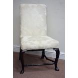 19th century walnut framed bedroom chair upholstered in cream fabric Condition Report