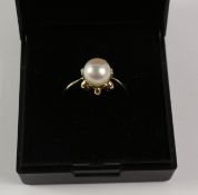 Pearl ring stamped 585 Condition Report <a href='//www.davidduggleby.