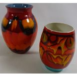 Poole Delphis pattern and Volcano pattern vases Condition Report <a href='//www.