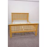 Light hardwood 4' 6'' double bedstead Condition Report <a href='//www.