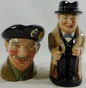 Royal Doulton character jug - Field Marshall Montgomery and Winston Churchill Toby jug