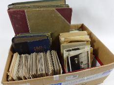 Large collection topographical and other 19th century and later postcards in one box