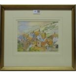 'Above Runswick', watercolour signed by Robert Brindley (1949-),