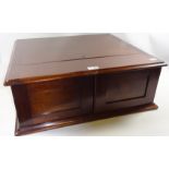 Victorian mahogany box, hinged top with two cupboards,