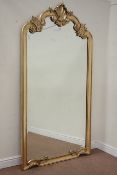 French style gilt framed mirror, with bevelled glass, ornate pediment,