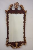 Early 20th century Georgian style mahogany mirror, carved gilt wood mounts with eagle pediment,