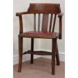 Early 20th century oak desk chair with leather upholstered seat Condition Report