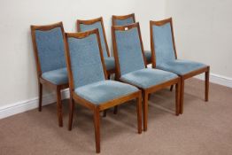 Yorkshire craftsman - 'Knightman' set six elm dining chairs with upholstered seats and backs by