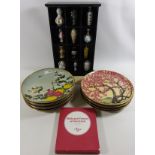 Set twelve Japanese collectors plates and twelve miniature Franklin Mint 'The Treasures of The