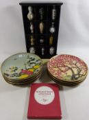 Set twelve Japanese collectors plates and twelve miniature Franklin Mint 'The Treasures of The