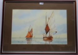 'Long Liners', watercolour signed Ken Wigg 34.