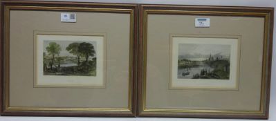 'Irvine' and 'Annan' pair of coloured engravings by T L Grundy 13cm x 17cm (2) Condition