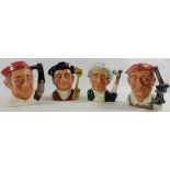 Royal Doulton character jugs from the Williamsberg Collection - The Gaoler, Blacksmith,