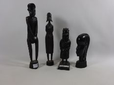 Four carved African figures Condition Report <a href='//www.davidduggleby.