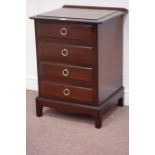 Stag Minstrel mahogany four drawer pedestal chest, W54cm, H72cm,