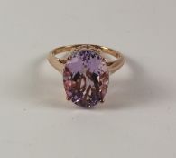 Large pink quartz rose gold-plated ring stamped 925 Condition Report <a