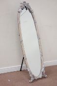 French style painted cheval dressing mirror,