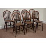 20th century set seven elm seat and beech hoop and stick back chairs and another similar chair