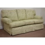 Multi-York three seat sofa (W210cm), and pair matching armchairs (W110cm),