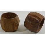 Two Mouseman napkin rings by Robert Thompson of Kilburn Condition Report <a