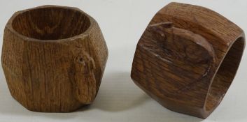 Two Mouseman napkin rings by Robert Thompson of Kilburn Condition Report <a