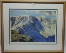 'Striding Edge' and 'Great Gable' pair of limited edition colour prints after Neil J Barlow signed