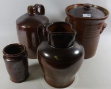 Large stoneware salt glazed jug, bottle,