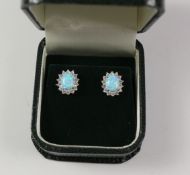 Pair of opal cluster dress ear-rings stamped 925 Condition Report <a